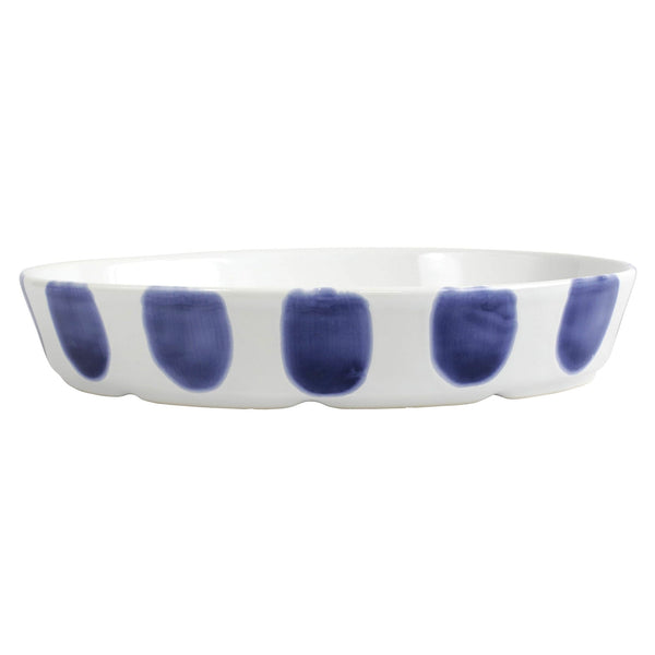 An image of Vietri Santorini Dot Oval Baker
