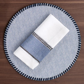 Bodrum Whipstitch Round Set of 4 Placemats