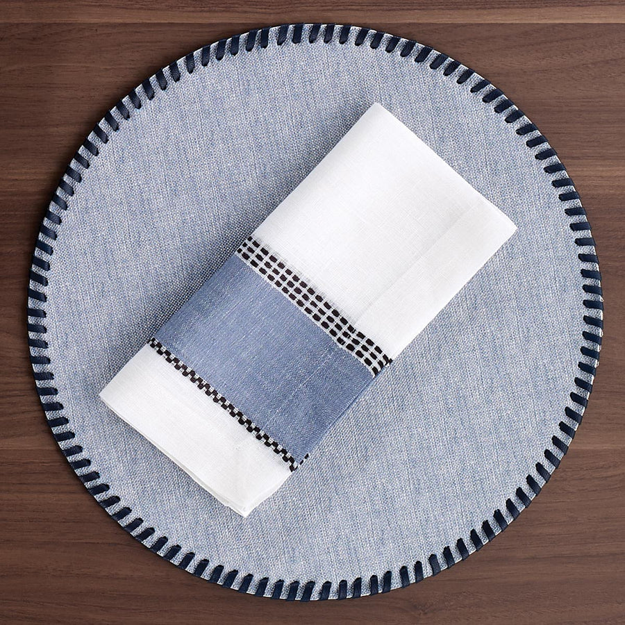 An image of Bodrum Whipstitch Round Set of 4 Placemats