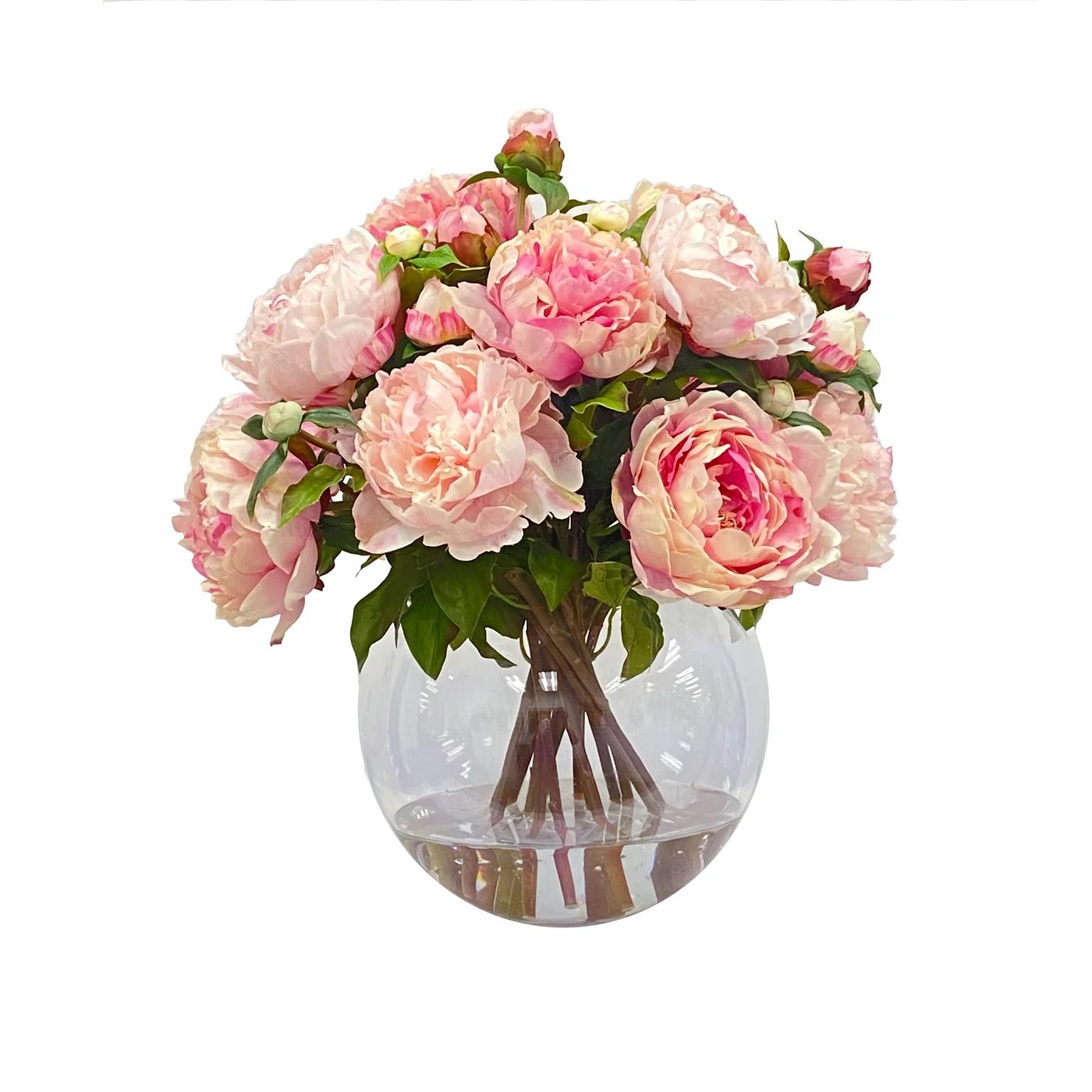 An image of Winward Pink Peony in Round Vase