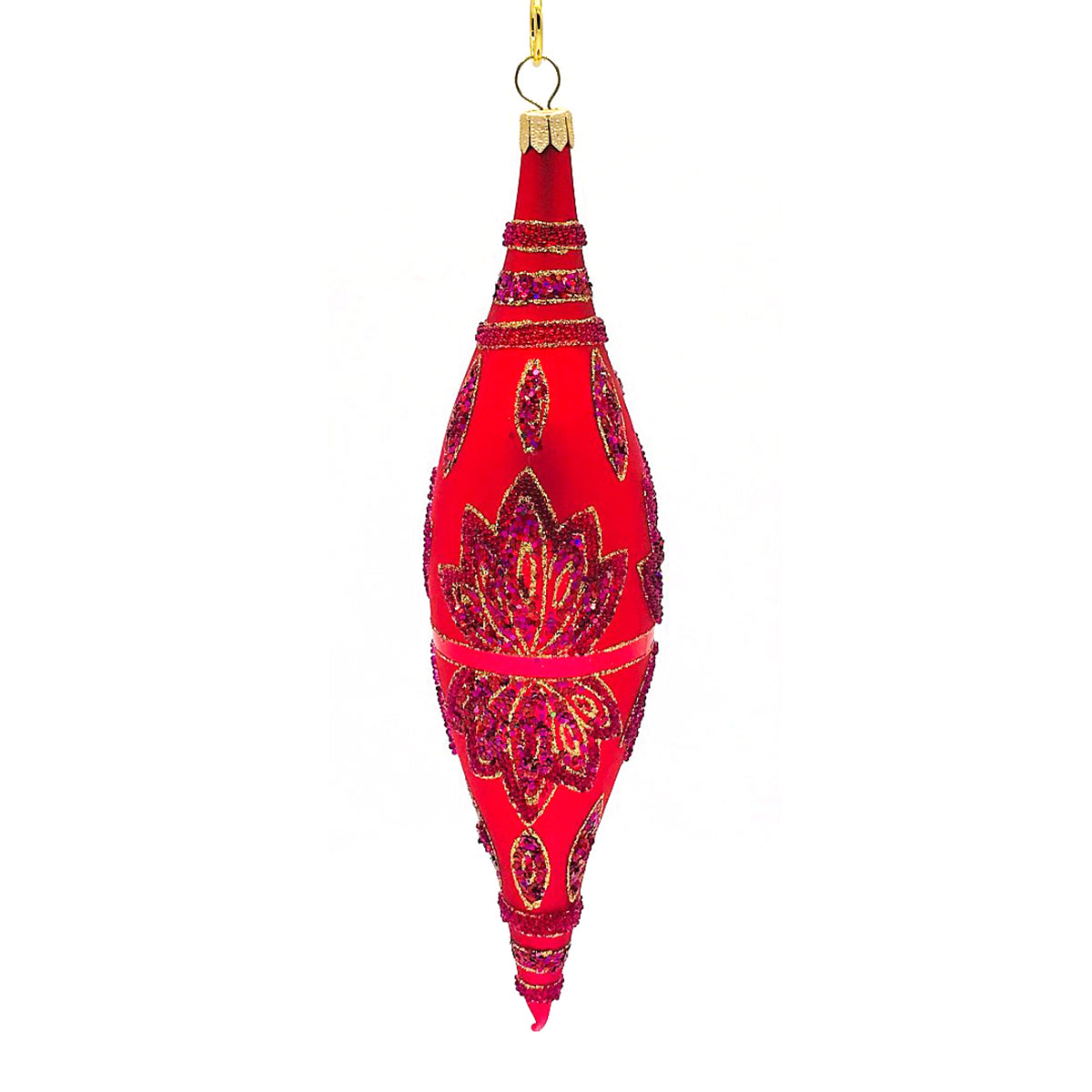 Winter Street Pink Encrusted Finial Ornament