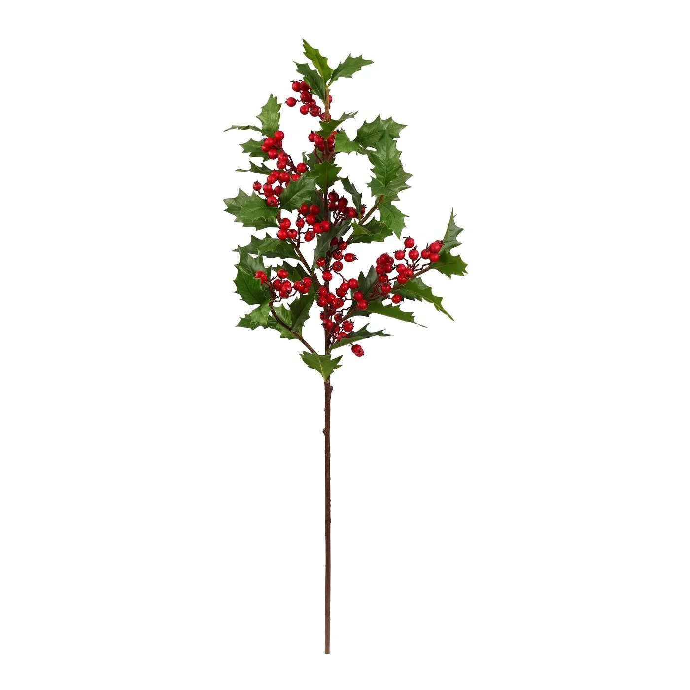 An image of Winward Holly Leaves & Berries Spray - 35 inch