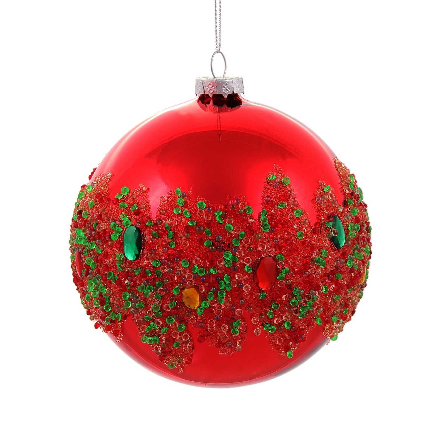 An image of Winward 4.75" Shiny Beaded Ball Ornament
