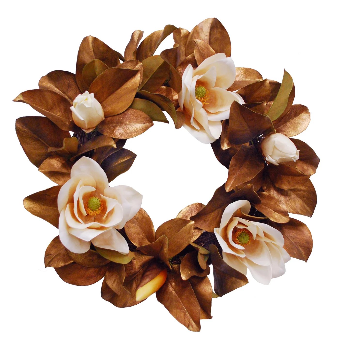 An image of Winward Gold Magnolia Wreath