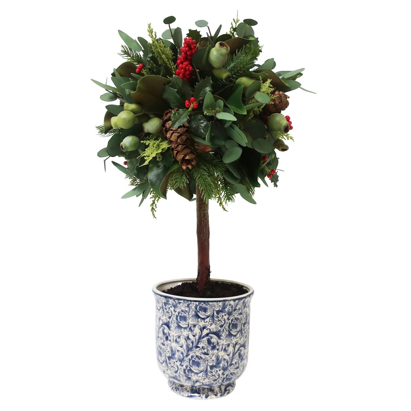 Winward Eucalyptus Holiday Topiary in Pot