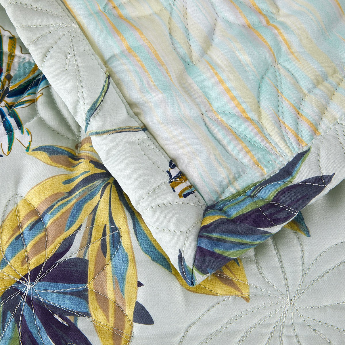 An image of Yves Delorme Tropical Quilted Coverlet