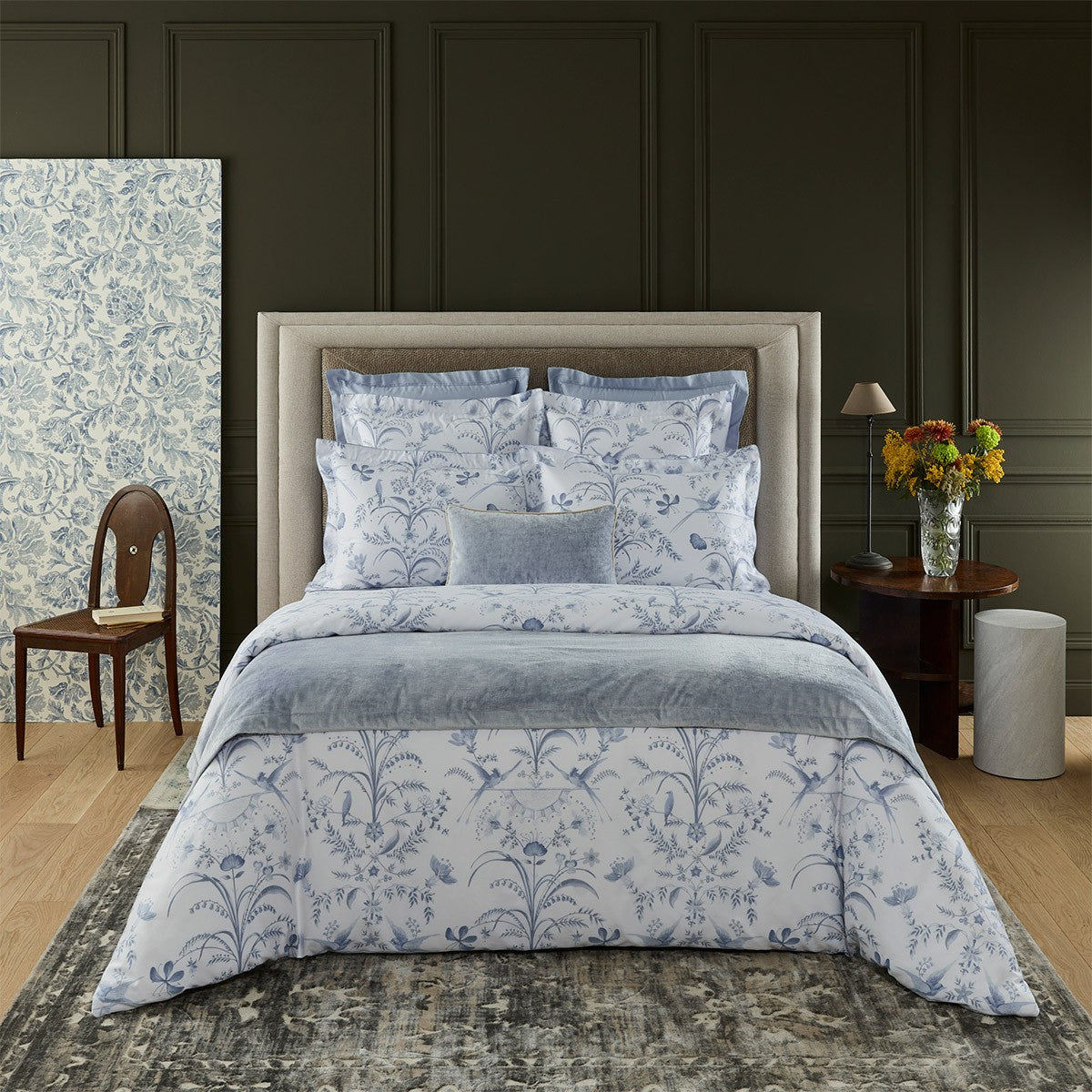 An image of Yves Delorme Herbier Celeste Duvet Cover