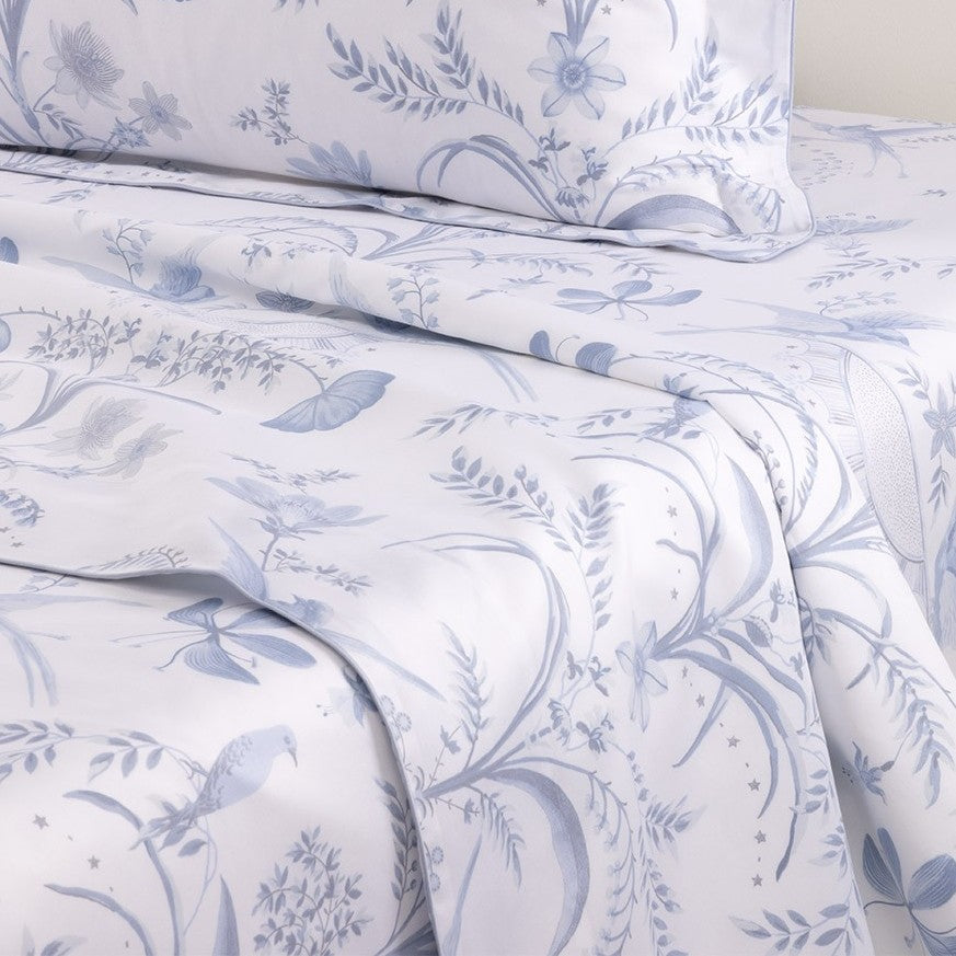 An image of Yves Delorme Herbier Celeste Flat Sheet