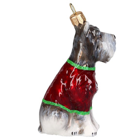 Joy to the World Schnauzer with Squirrel Patrol T-Shirt Ornament