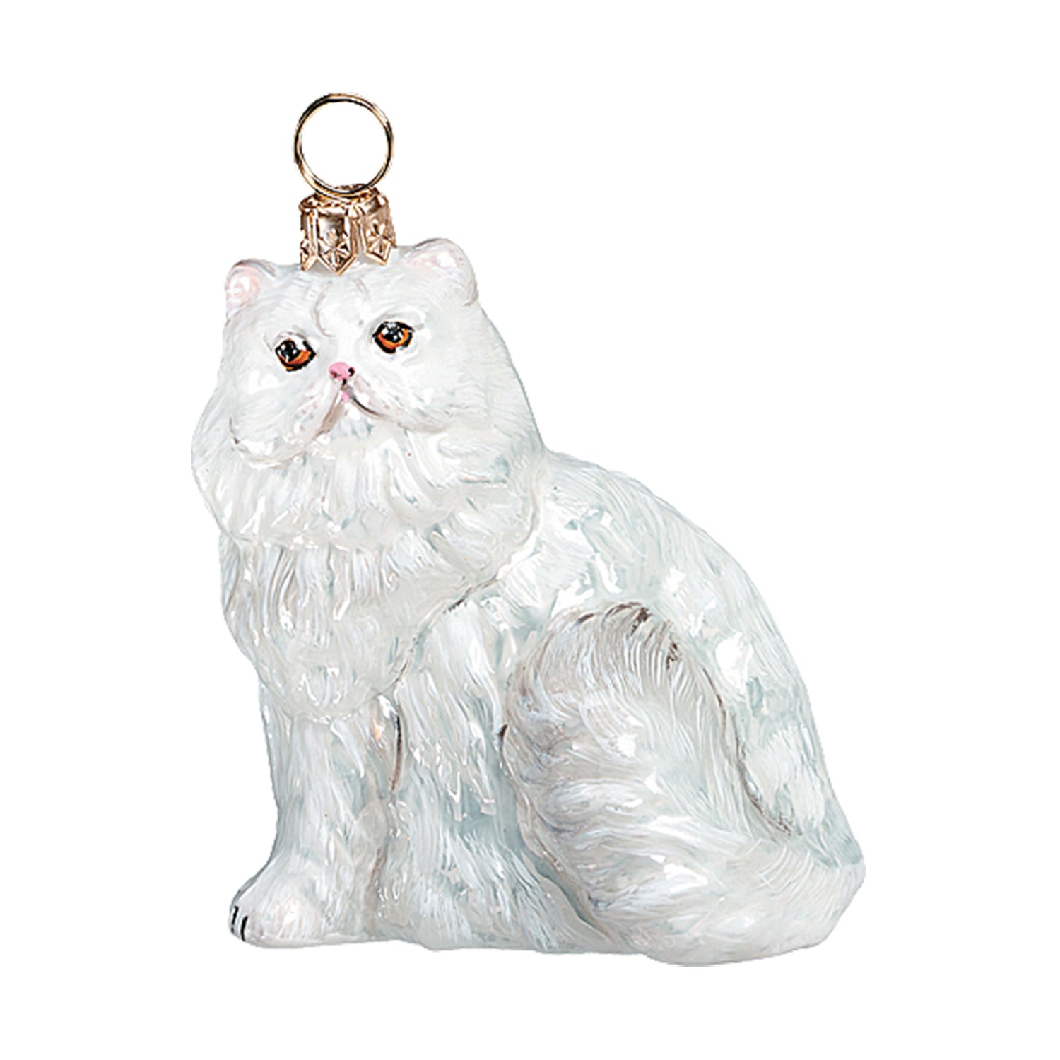 An image of Joy to the World Persian Cat White Ornament