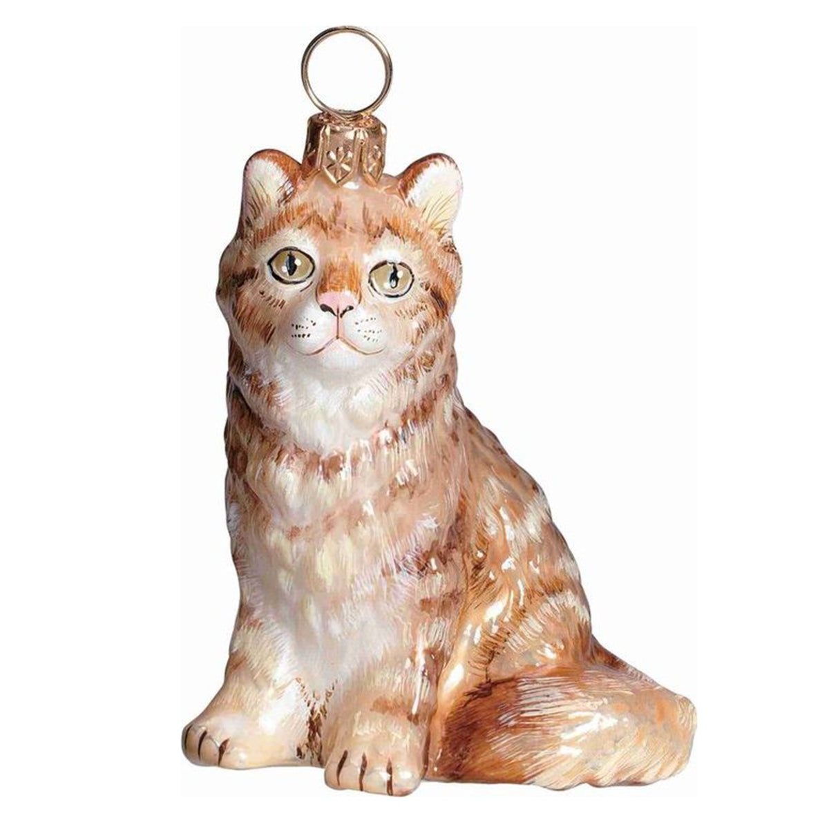 Joy to the World Maine Coon Red Cat Ornament