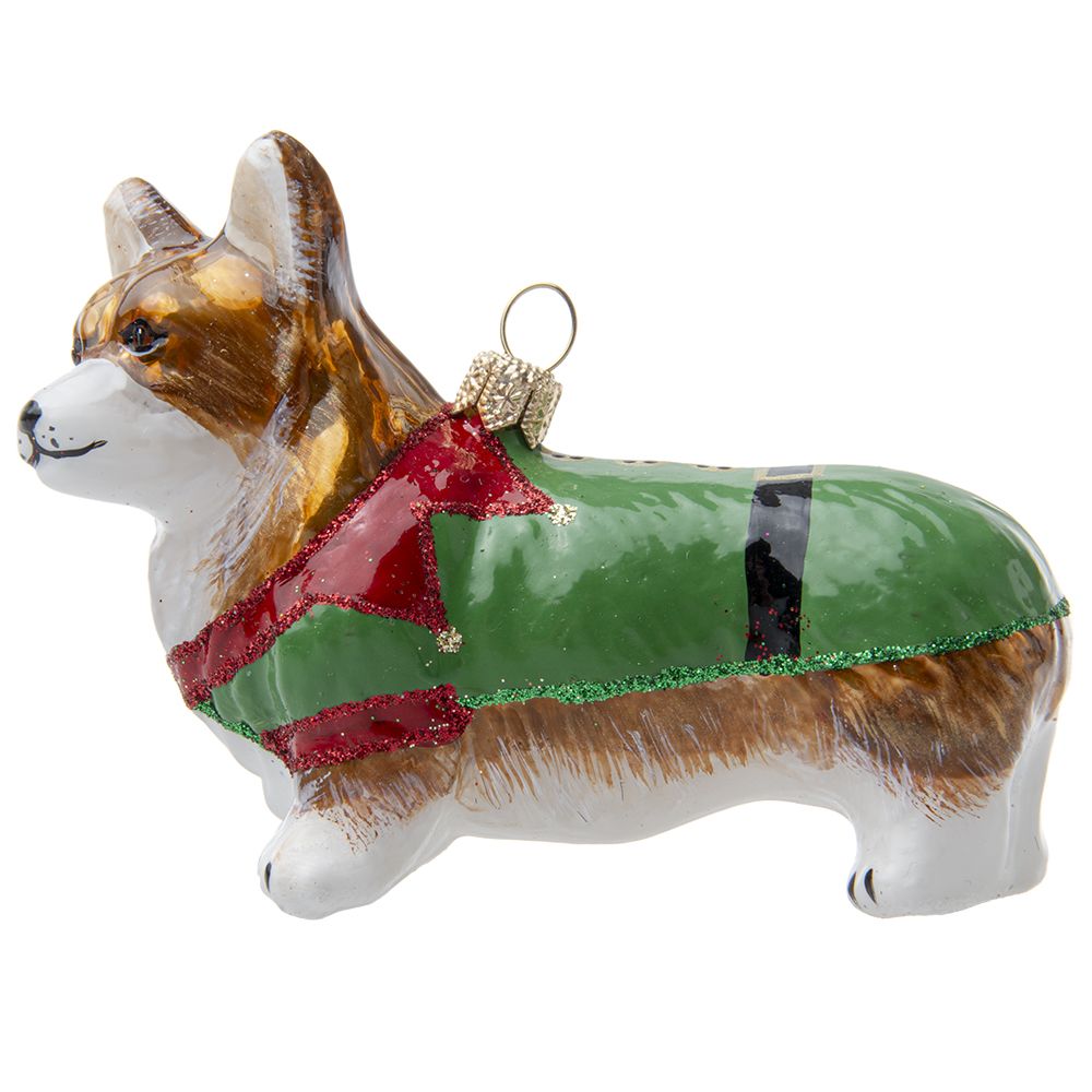 An image of Joy to the World Pembroke Welsh Corgi in Christmas Pajamas Ornament