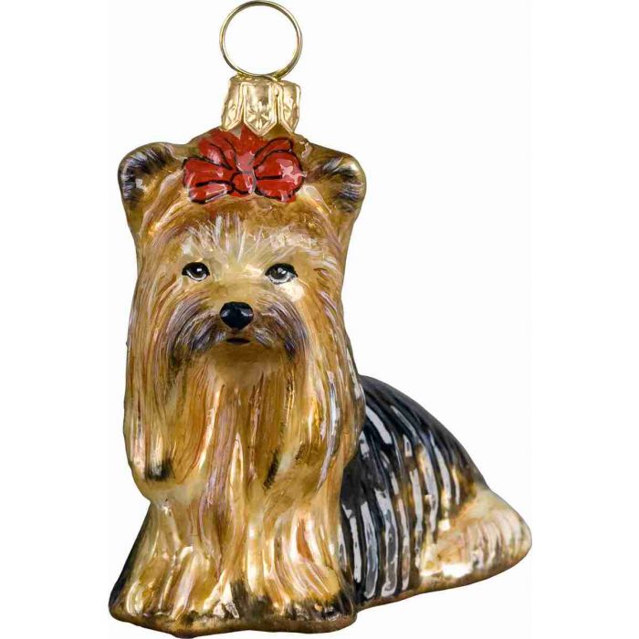 Joy to the World Yorkshire Terrier Sitting Ornament