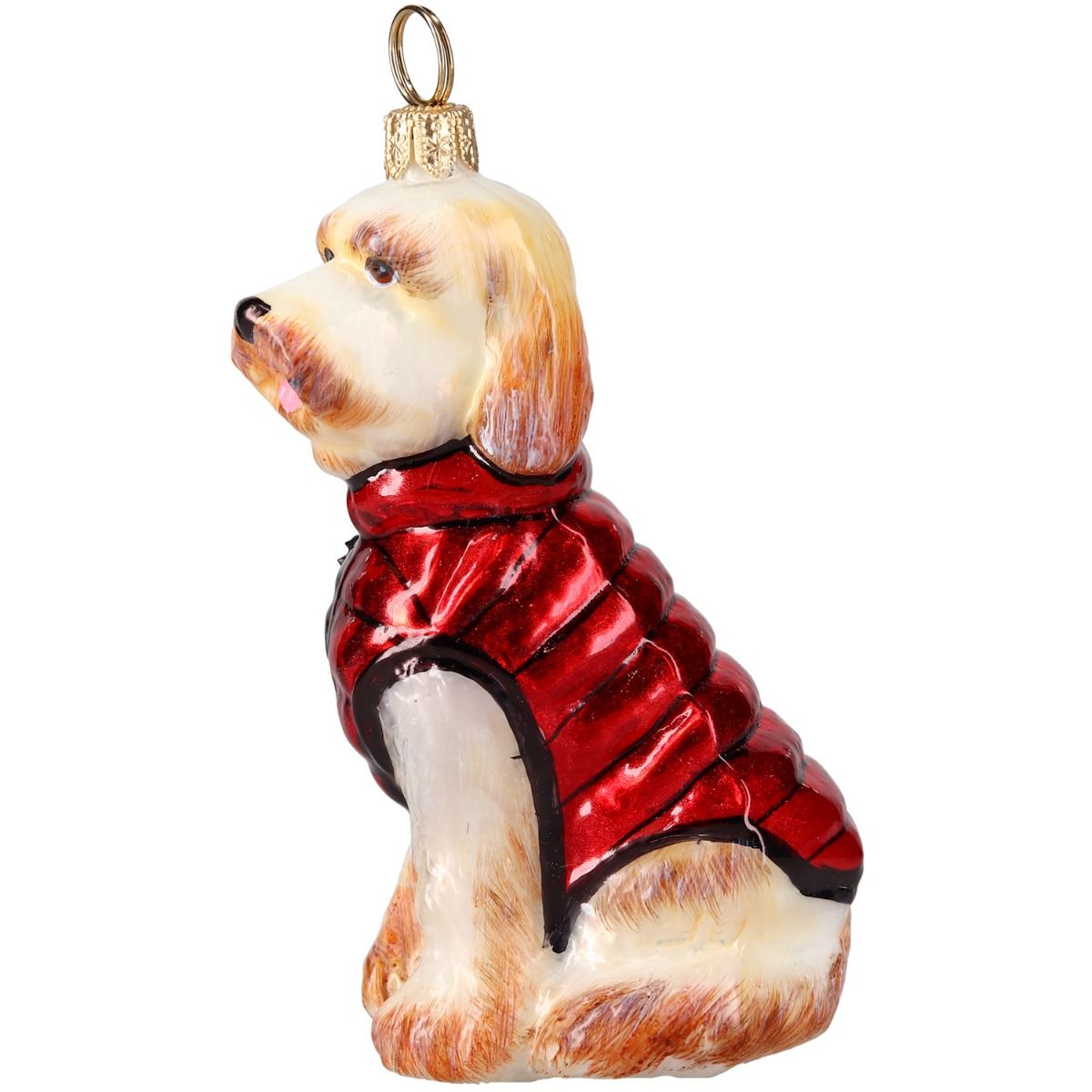 An image of Joy to the World Goldendoodle in Winter Coat Ornament