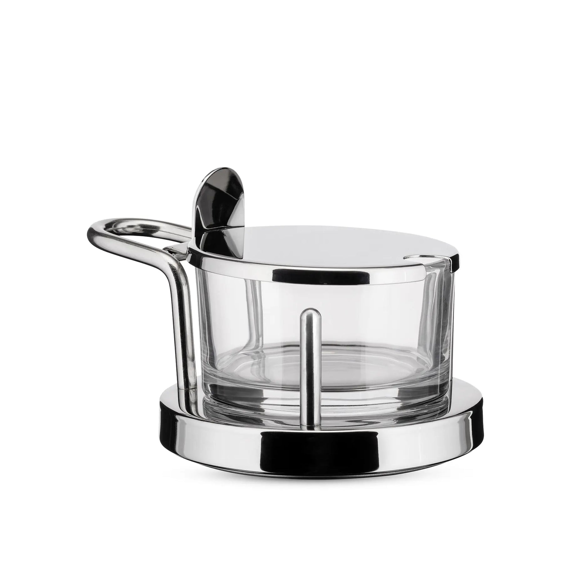 Alessi Ettore Sottsass Stainless steel and glass Parmesan cheese Cellar