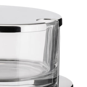 Alessi Ettore Sottsass Stainless steel and glass Parmesan cheese Cellar