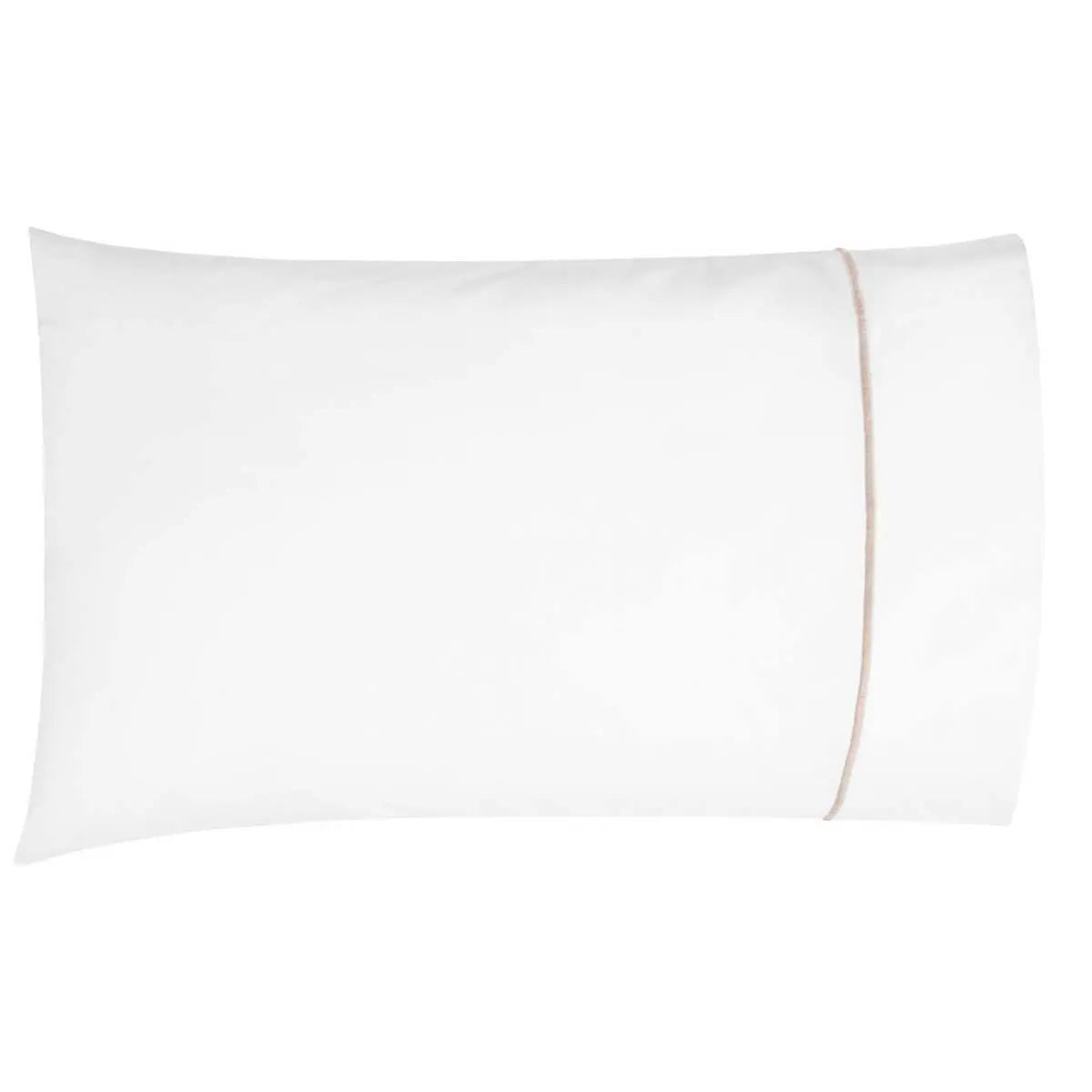 Bovi Classic Hotel Pillowcase Pair in White/Taupe 