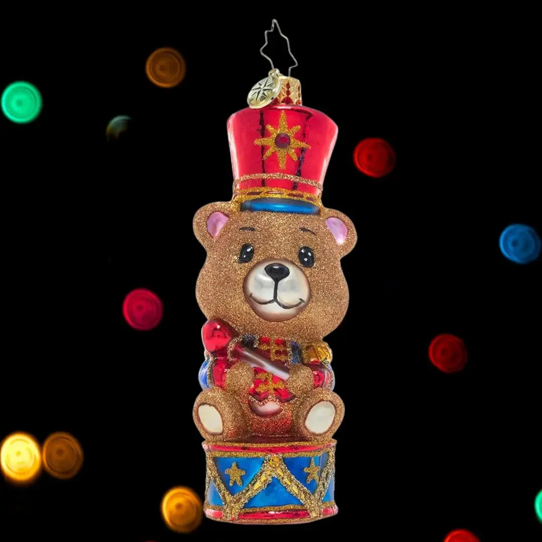 Christopher Radko Tiny Teddy Drummer Boy Ornament