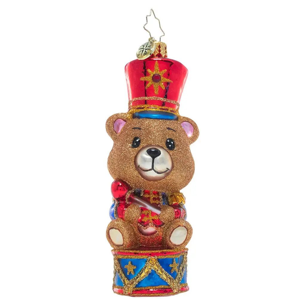 Christopher Radko Tiny Teddy Drummer Boy Ornament