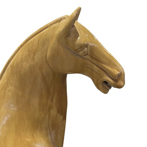 Currey & Company Tang Dynasty Medium Persimmon Horse, close up of the head
