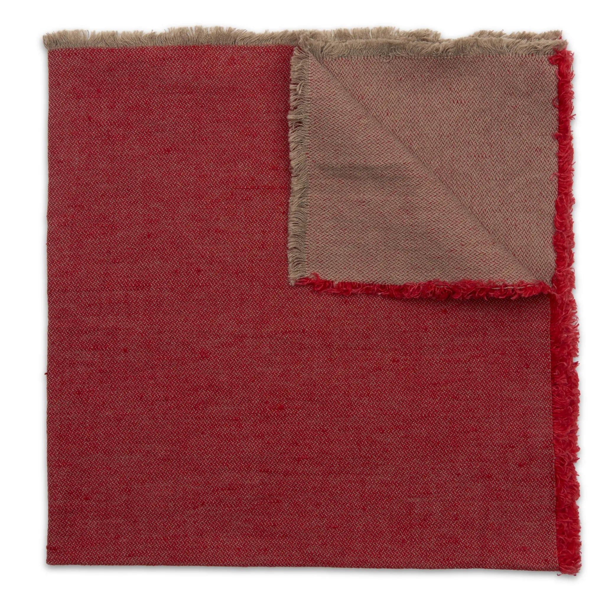Deborah Rhodes Washed Fringe Napkin in Red