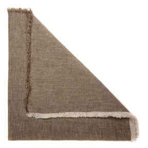 Deborah Rhodes Washed Fringe Napkin Set of 4 Taupe