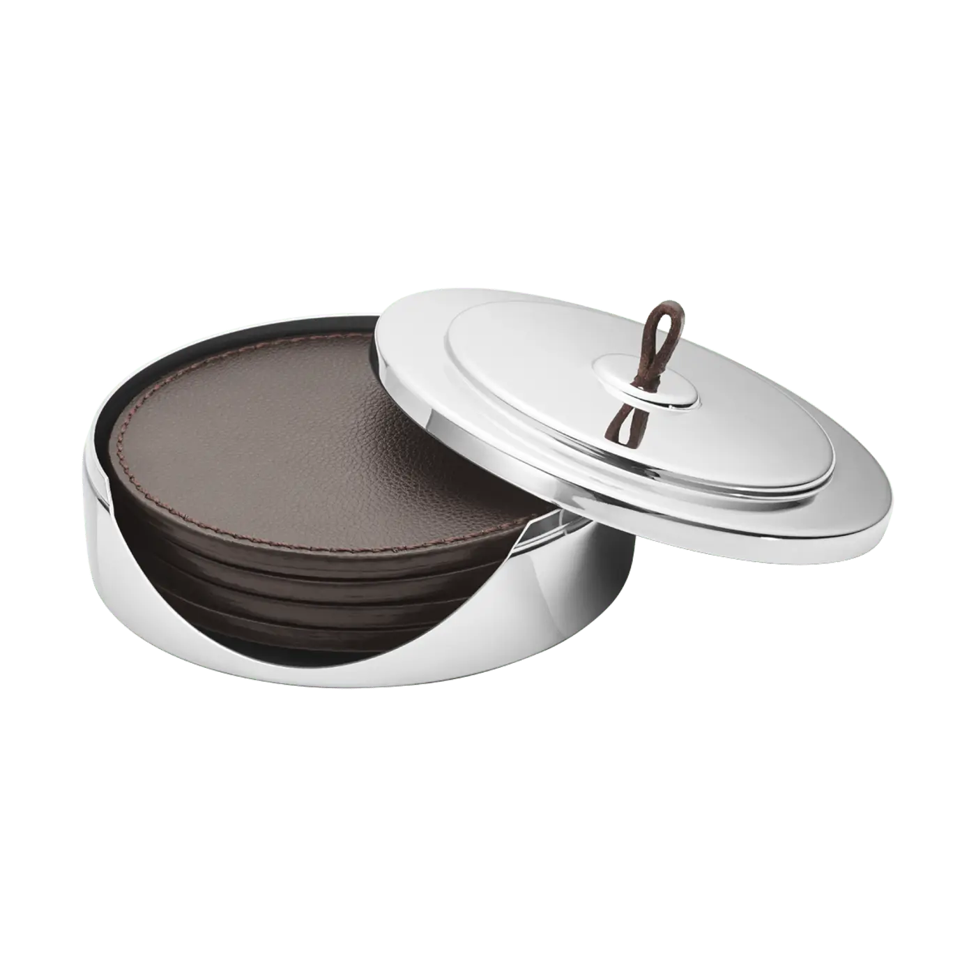 Georg Jensen Manhattan Leather Coaster Set of 4