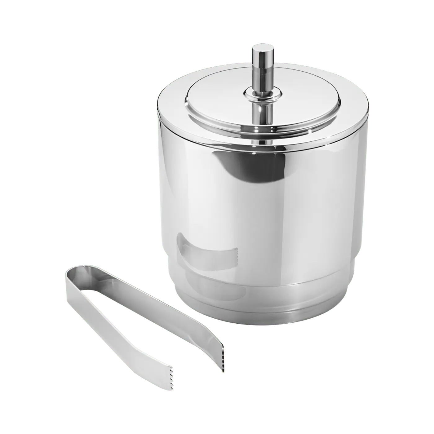 Georg Jensen Manhattan Stainless Steel Ice Bucket with Tongs