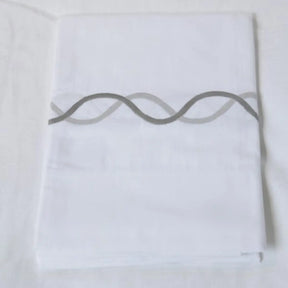 Gracious Home Triple Chain Link Pillowcase, Flat Sheet Grey
