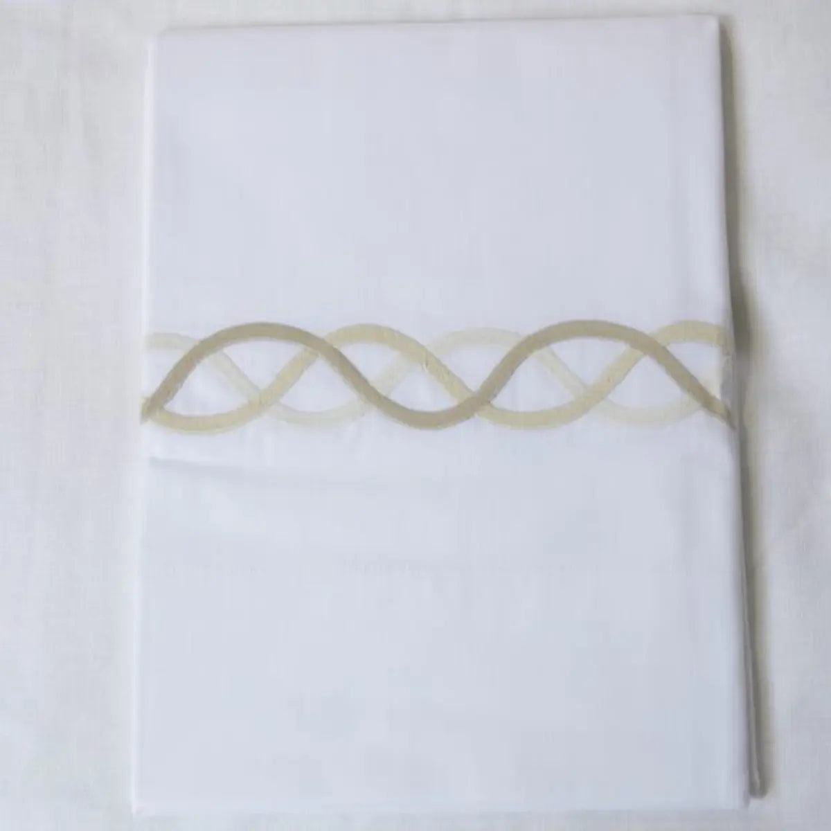 Gracious Home Triple Chain Link Pillowcase, Flat Sheet Natural