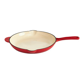 Enameled Cast Iron 12 inch Skillet in Red