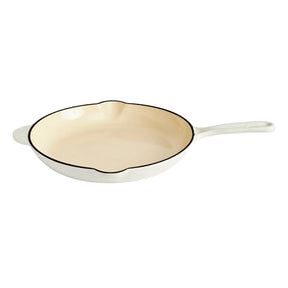 Enameled Cast Iron 12 inch Skillet in White