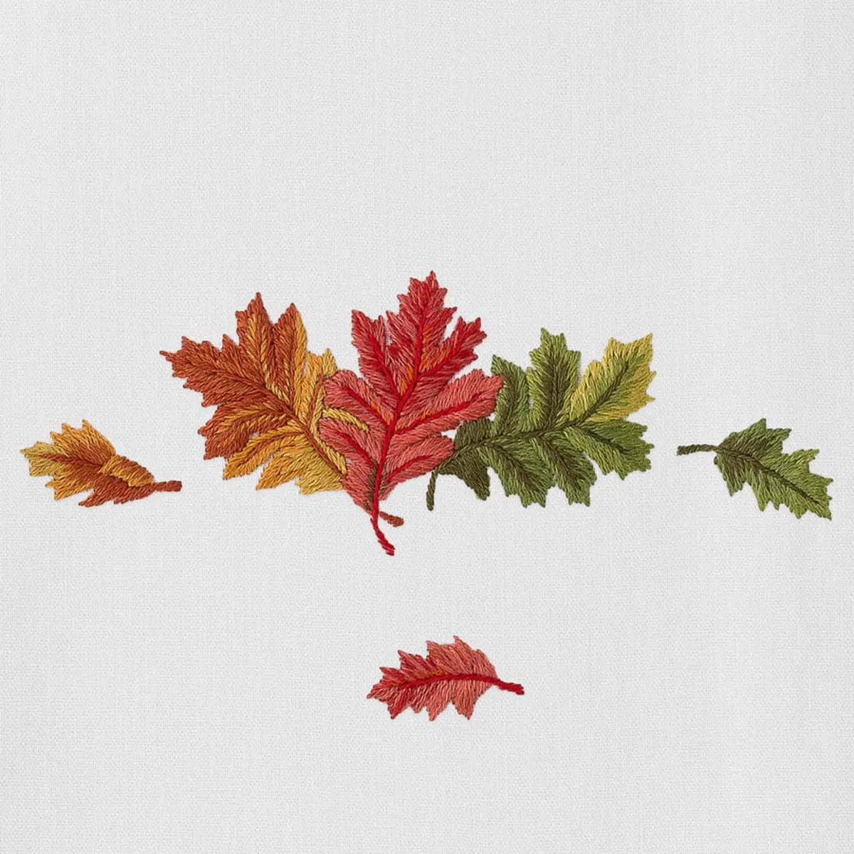 Close up of Henry Handwork Fall Leaves Dinner Napkin