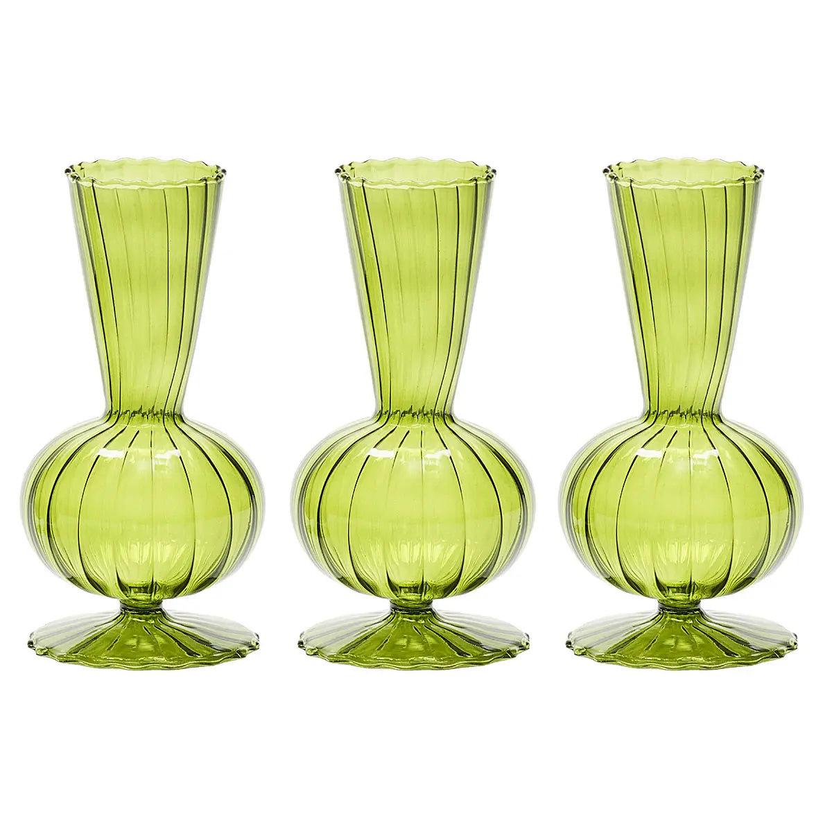 Kim Seybert Tess Bud Vase, Set of 3 in Olive