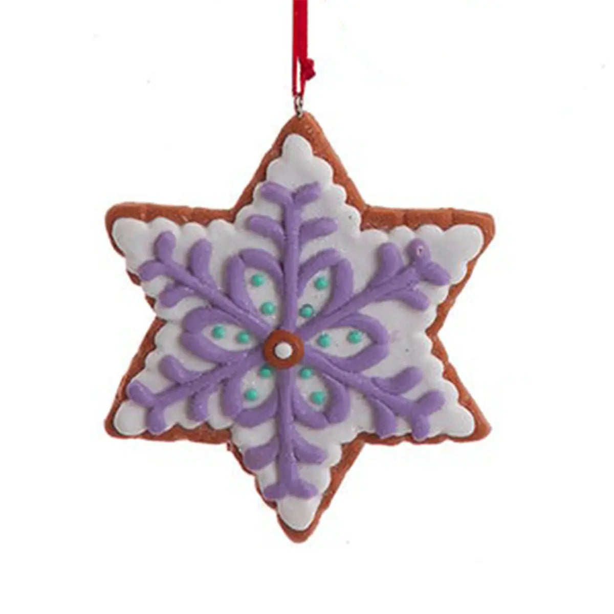 Kurt Adler  4in Frosted Star Cookie Purple Ornament