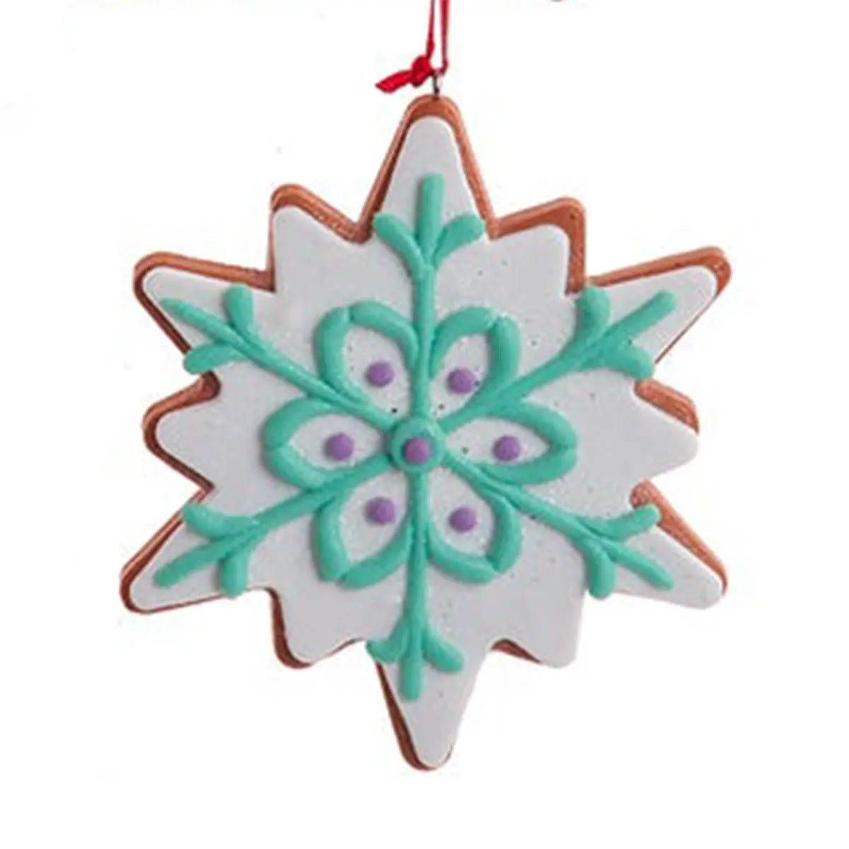 Kurt Adler 4in Frosted Star Cookie Green Ornament