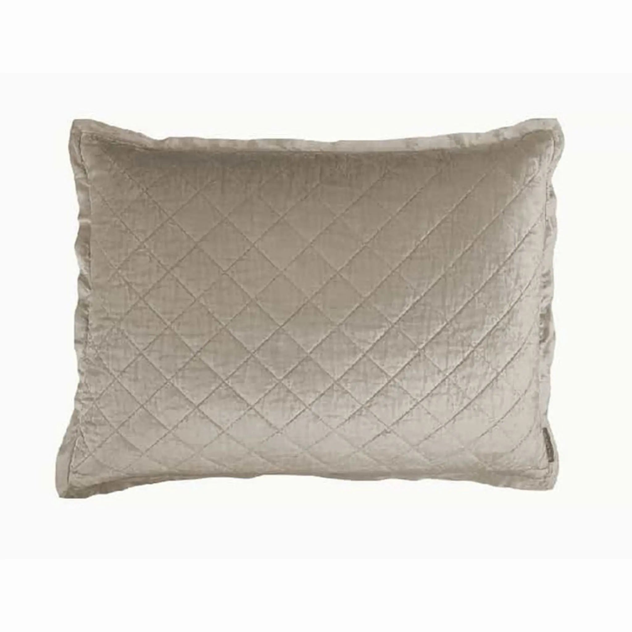 Lili Alessandra Chloe Diamond Quilted Standard Pillow in Fawn