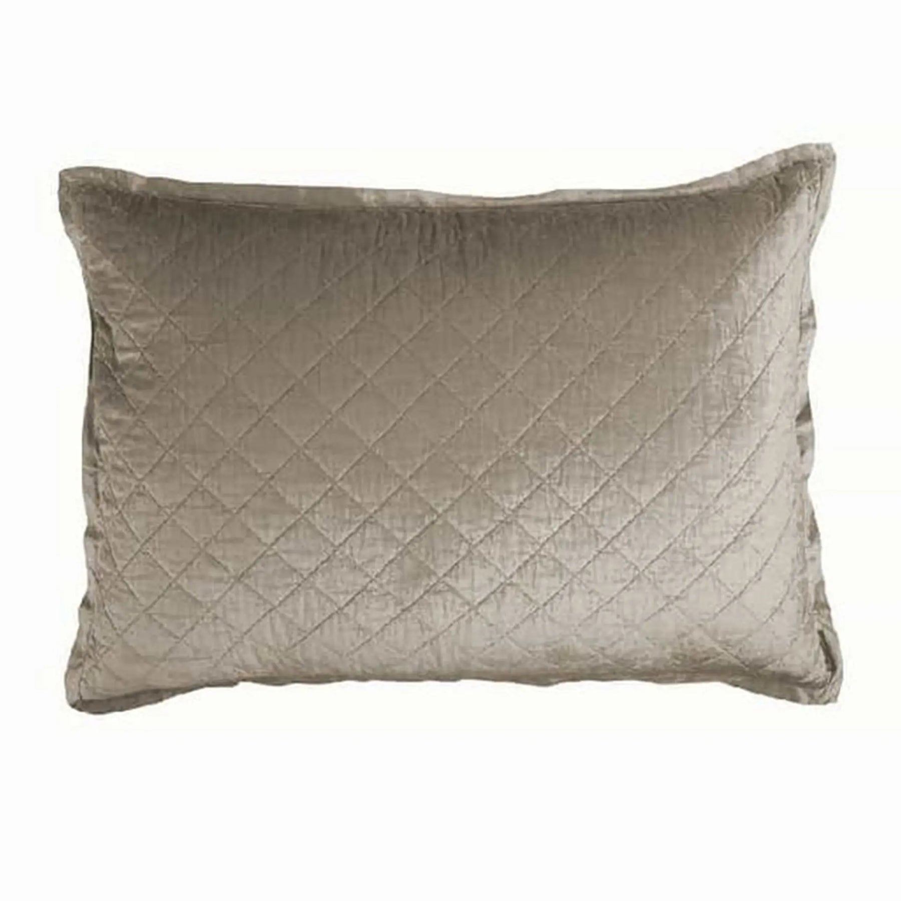Lili Alessandra Chloe Diamond Quilted Luxe Euro Pillow in Fawn