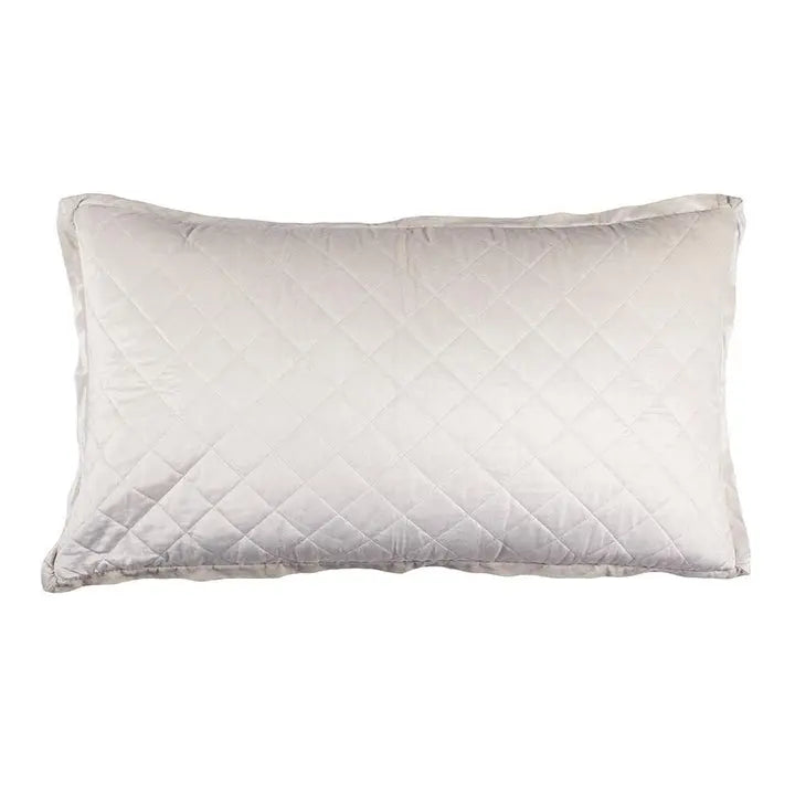 Lili Alessandra Chloe Diamond Quilted King Pillow in Ivory