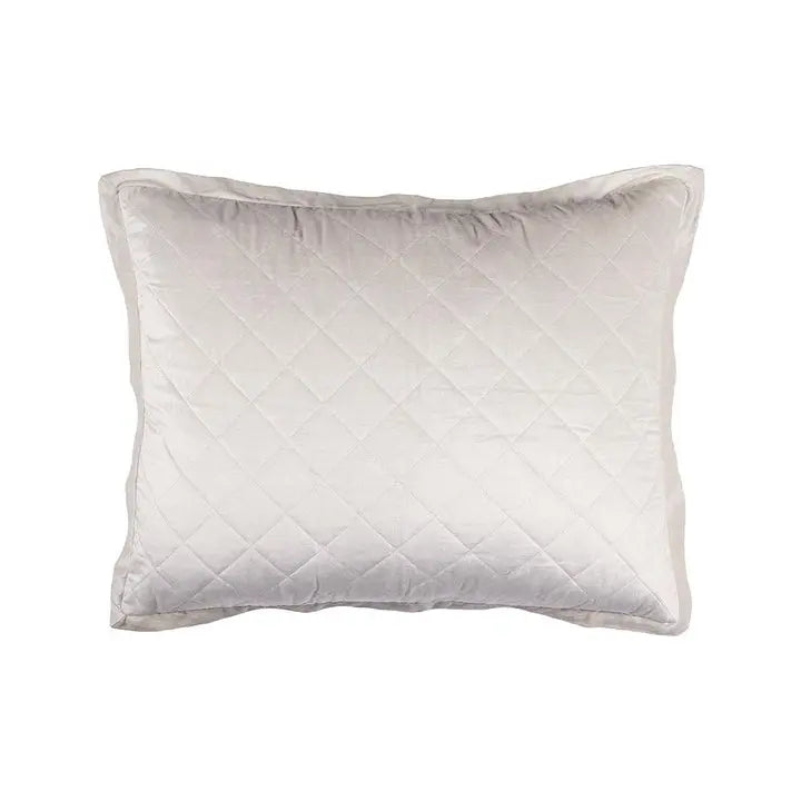 Lili Alessandra Chloe Diamond Quilted Standard Pillow in Ivory