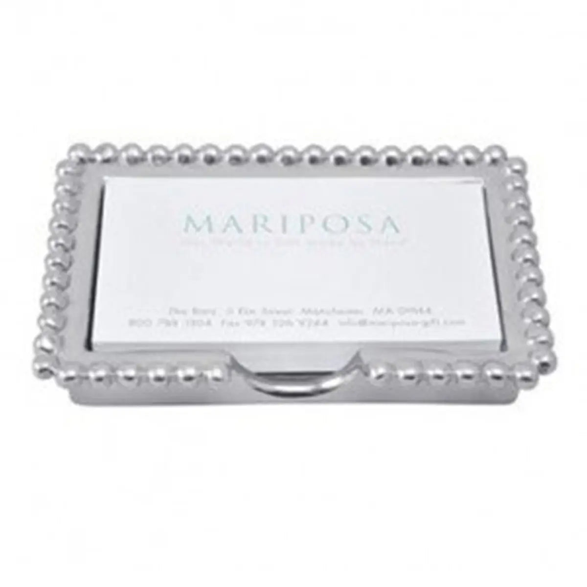 Mariposa Beaded Business Card Holder with cards inside