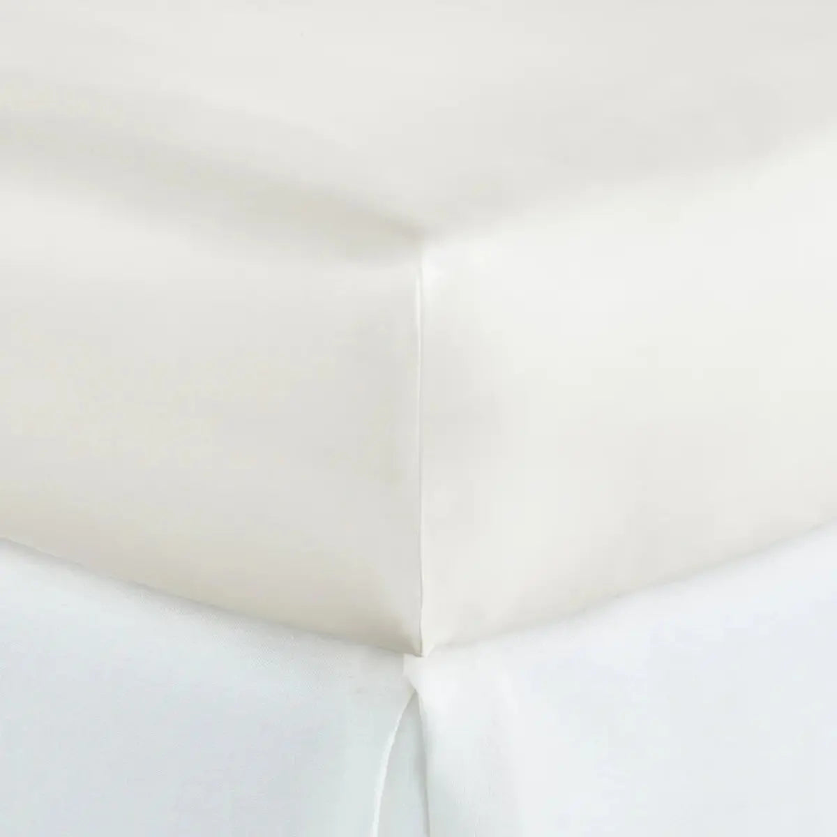 Peacock Alley Soprano Ivory Fitted Sheet on a mattress