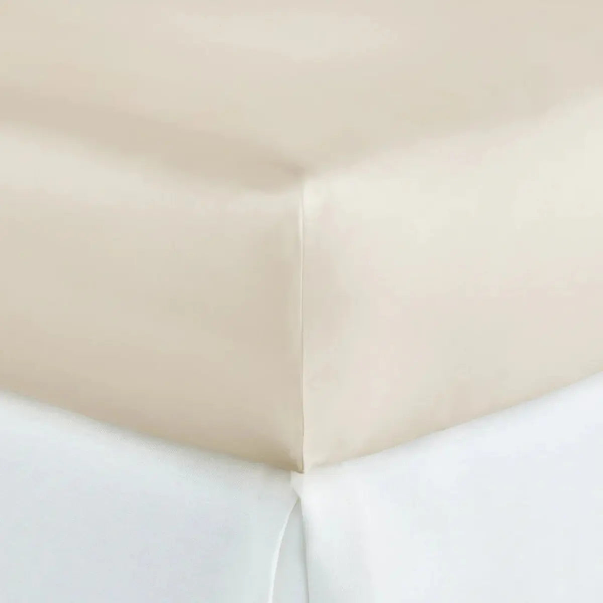 Peacock Alley Soprano Fitted Sheet in Linen Color on a mattress