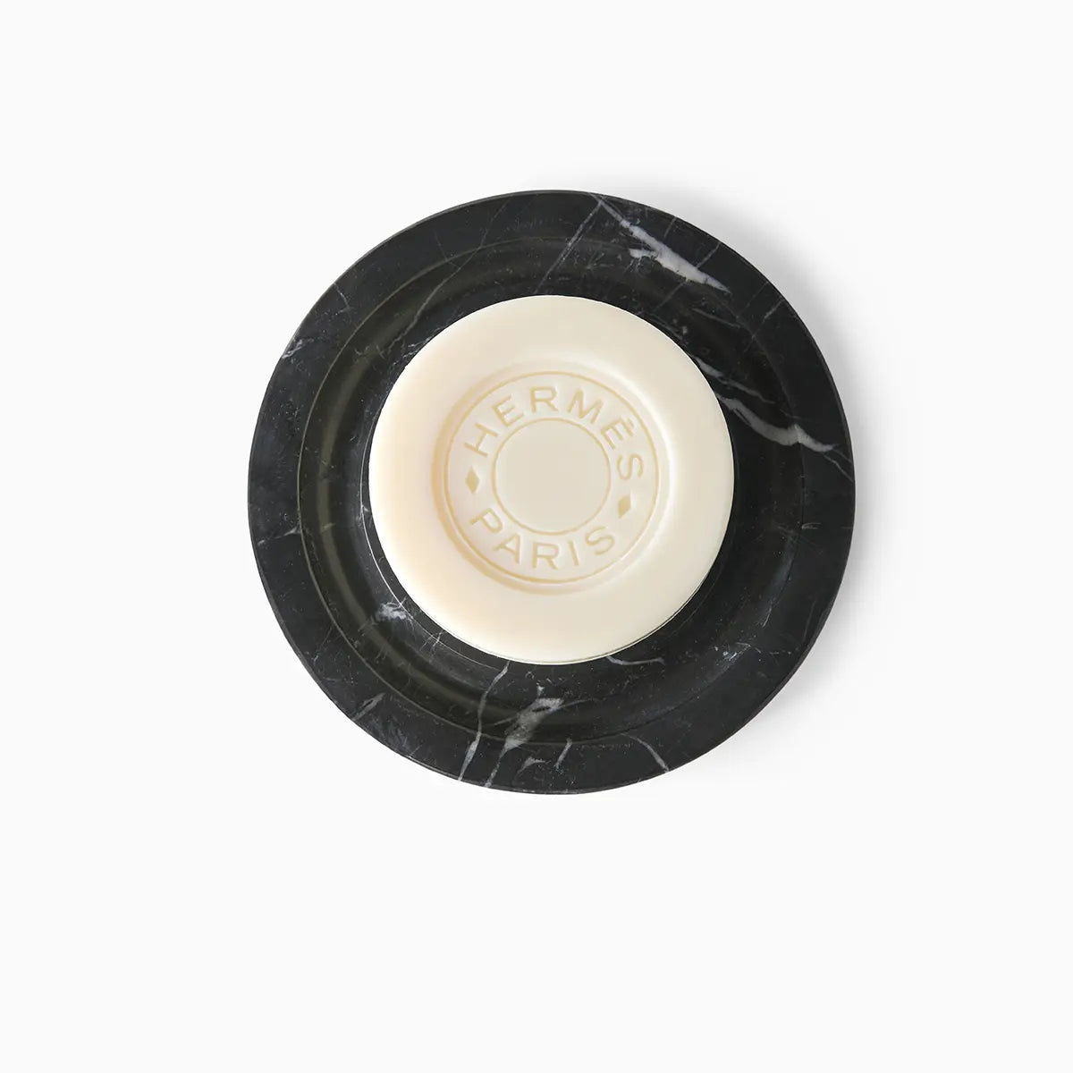 Sferra Marquina Soap Dish with Soap in Black Marble