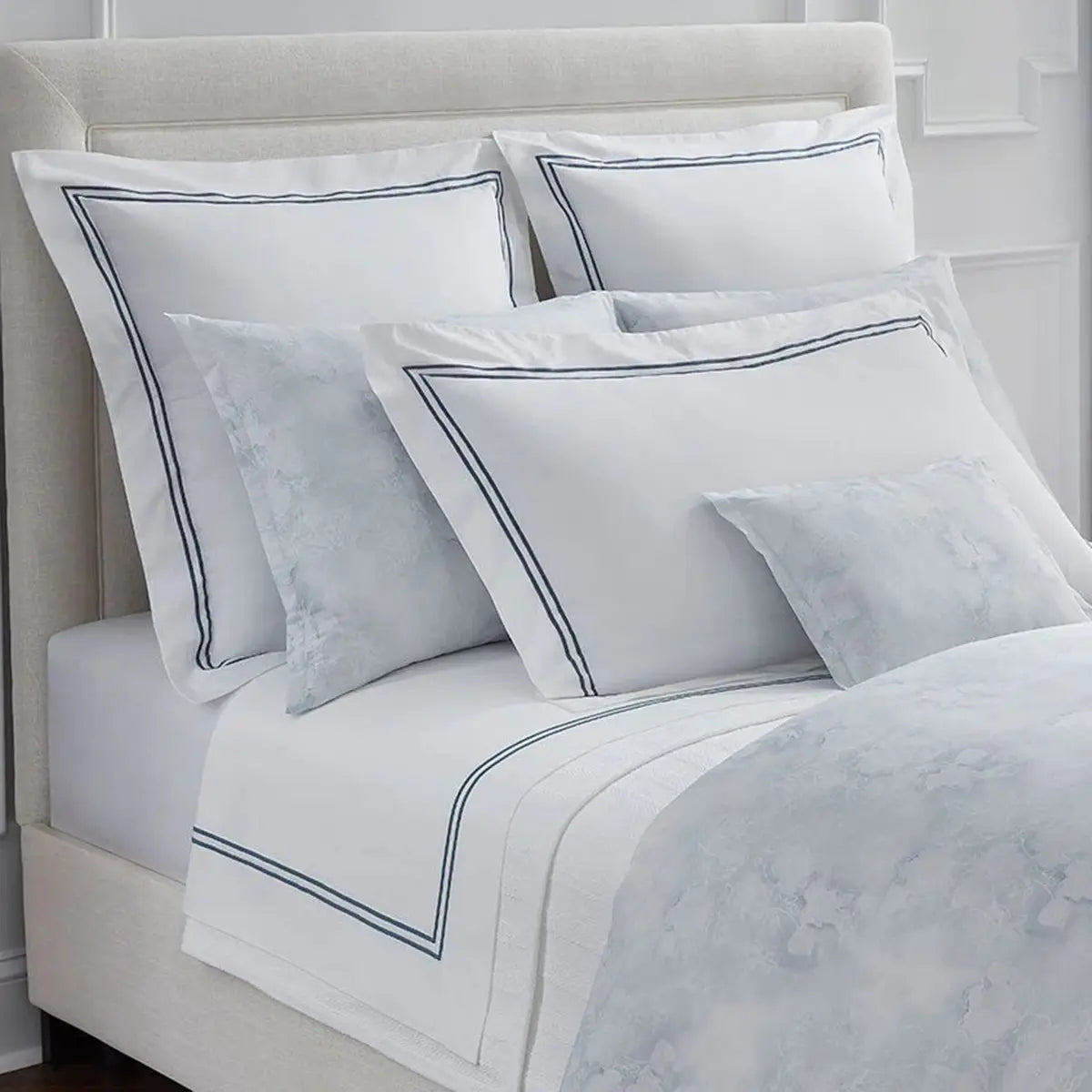 Sferra Pastena Bedding Collection in a room