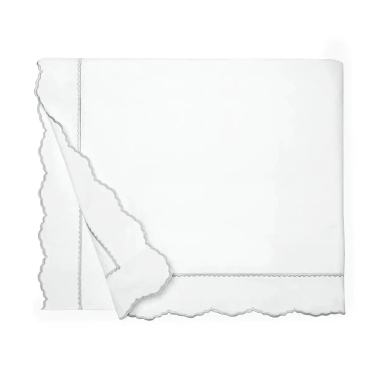 Sferra Pettine Duvet Cover in White/Tin
