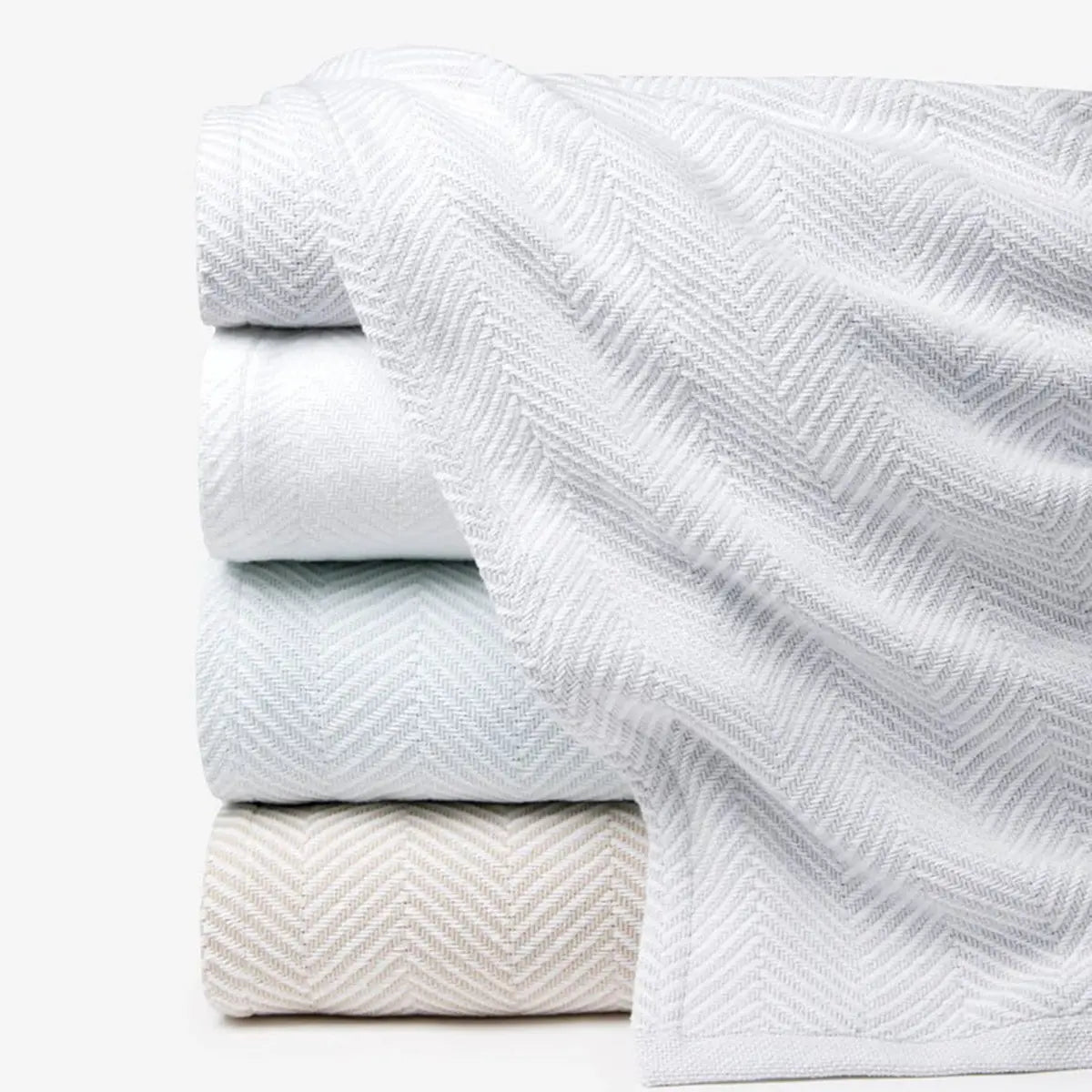 Sferra Camilo Blanket Collection Stacked together