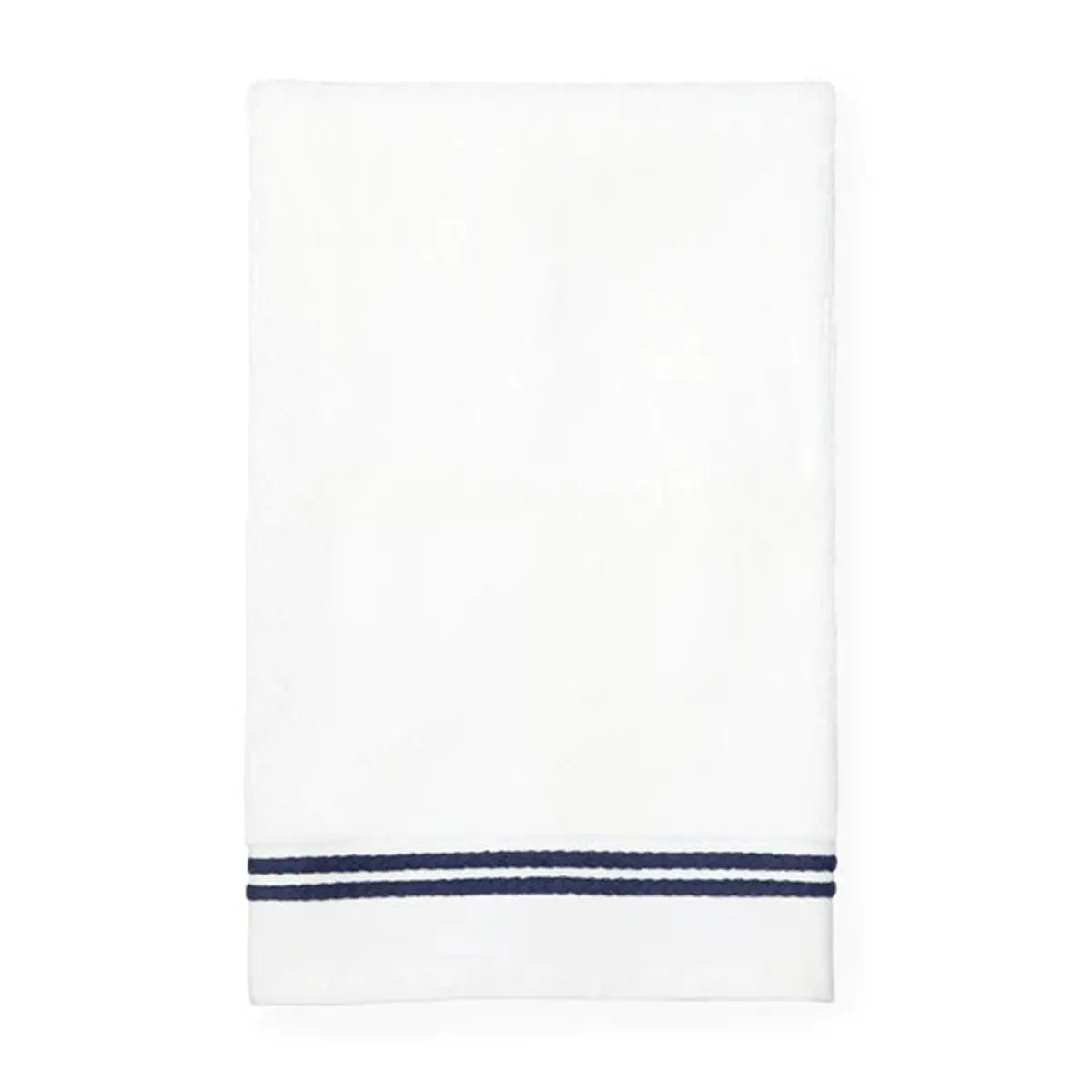 Sferra Aura Bath Towel - White/Dark Blue