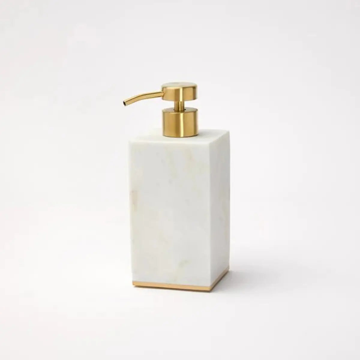 Sferra Pietra Marble Soap Dispenser in White, Gold