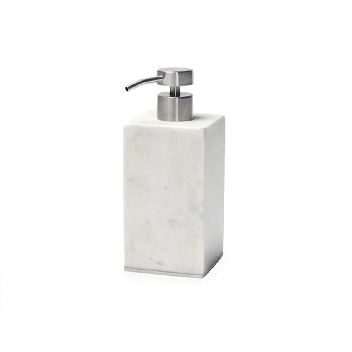 Sferra Pietra Marble Soap Dispenser in White, Silver